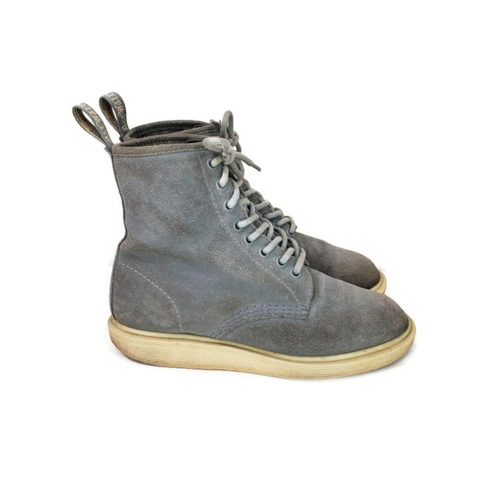 Dr Martens Whiton Gray Suede Unisex Boots Mens Size 4 Womens Size 6 High Top - Picture 3 of 13